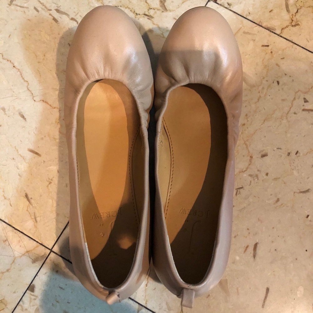 NWOT Jcrew light pink leather ballet flats